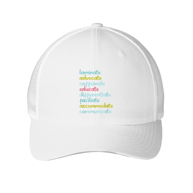 Laminate Advocate Caffeinate Educate T Shirt Mesh cap by rostinoko | Artistshot