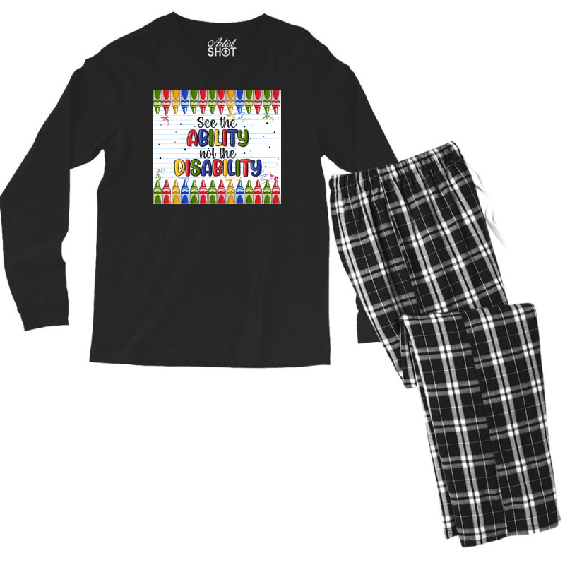 See The Ability Not The Disability Men's Long Sleeve Pajama Set by MaliasSmallBusiness | Artistshot