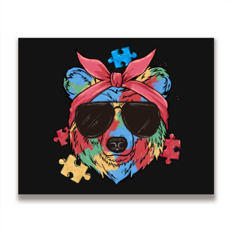 Autism Awareness Bear Metal Print Horizontal | Artistshot