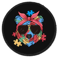 Autism Awareness Bear Round Patch | Artistshot