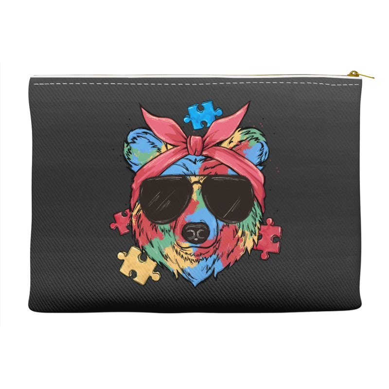 Autism Awareness Bear Accessory Pouches | Artistshot