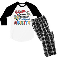 Autism It's Not A Disability It's A Different Abil Men's 3/4 Sleeve Pajama Set | Artistshot