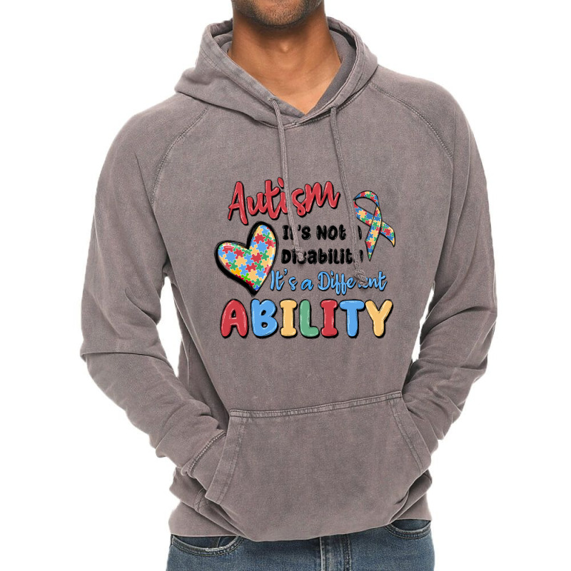 Autism It's Not A Disability It's A Different Abil Vintage Hoodie | Artistshot