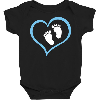 Baby Boy Footprint With Heart Baby Bodysuit Designed By Cosby