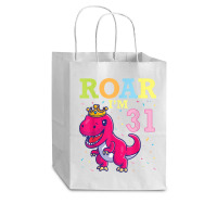 King Dinosaur Dance Happy My Birthday Roar I'm 31 Years Old Cub Paper Bag - 8 X 4 1/2 X 10 1/4 | Artistshot