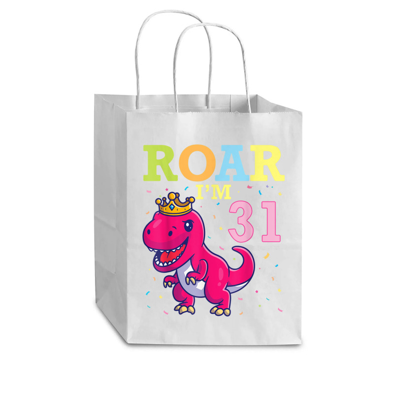 King Dinosaur Dance Happy My Birthday Roar I'm 31 Years Old Cub Paper Bag - 8 X 4 1/2 X 10 1/4 | Artistshot