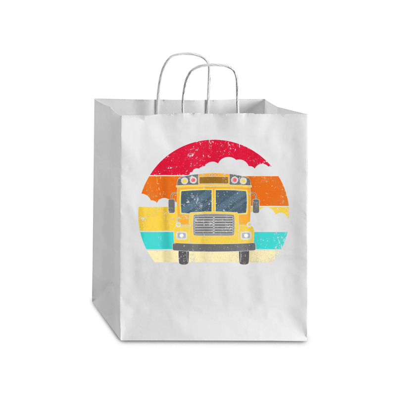 Retro Yellow School Bus For School Bus Driver And Busman Debie Paper Bag - 10 x 5 x 13 by ShannonFrancis | Artistshot