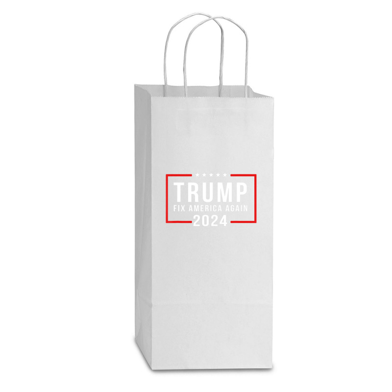 Trump 2024 Fix America Again Donald Trump 2024 Double Wine Paper Bag - 6 1/2 X 3 1/2 X 12 3/8 | Artistshot