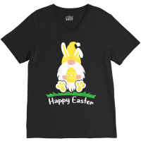 Yellow Easter Bunny Gnome V-neck Tee | Artistshot