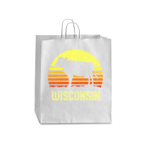 Wisconsin Dairy Cow Retro Farming Sunset Vintage Farmer Gift Sweatshir Queen Paper Bag - 16 X 6 X 19 1/4 | Artistshot