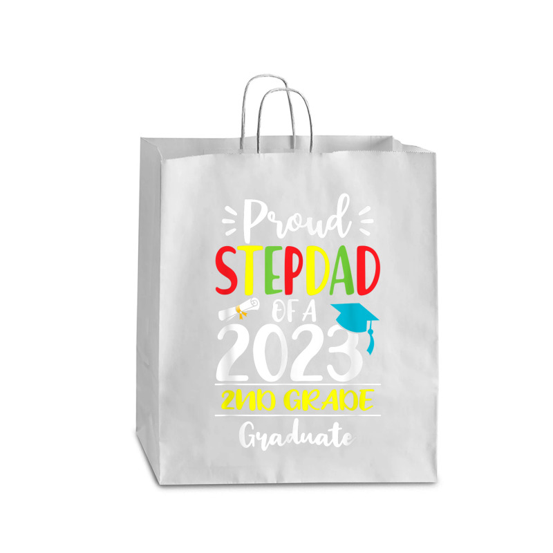 Funny Proud Stepdad Of A Class Of 2023 2nd Grade Graduate Queen Paper Bag - 16 X 6 X 19 1/4 | Artistshot