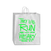 They Will Run And Not Grow Weary Isaiah 4631 Christian Premium T Shirt Queen Paper Bag - 16 X 6 X 19 1/4 | Artistshot