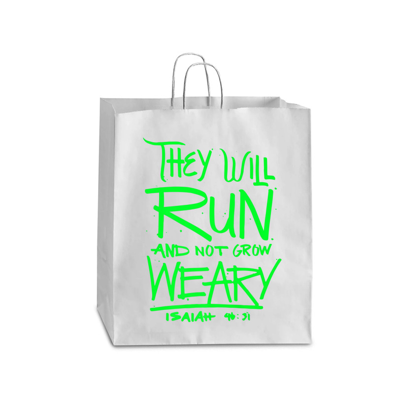 They Will Run And Not Grow Weary Isaiah 4631 Christian Premium T Shirt Queen Paper Bag - 16 X 6 X 19 1/4 | Artistshot