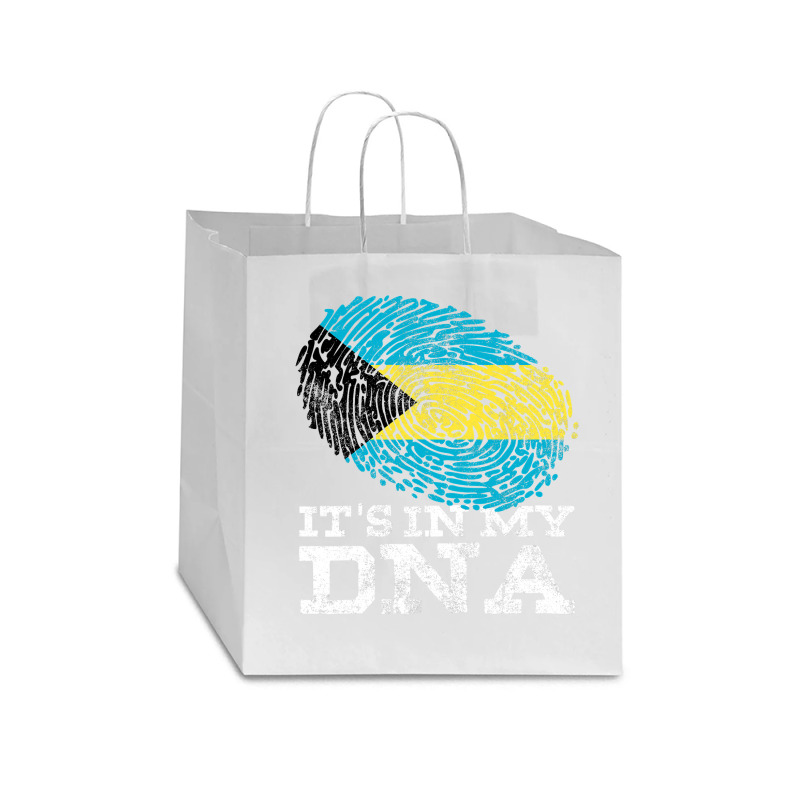 It's In My Dna Bahamian Gifts Fingerprint Proud Bahamas Flag Star Paper Bag - 13 x 7 x 13 by cm-arts | Artistshot