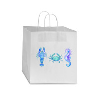 Crustaceancore Ocean Blush Crustacean Lobster Crab Seahorse Star Paper Bag - 13 X 7 X 13 | Artistshot