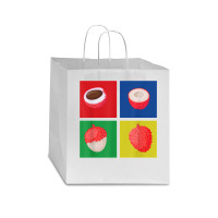 Retro Lychee Apparel Tropical Litchi Chinensis Fruit Lover T Shirt Star Paper Bag - 13 X 7 X 13 | Artistshot