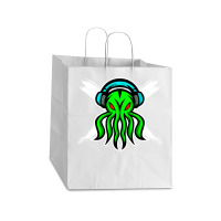 Skull Octopus Music Lover T  Shirt Skull Octopus Music Lover T  Shirt Take Out Paper Bag - 14 X 10 X 15 1/2 | Artistshot