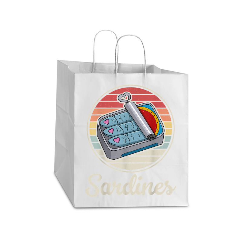 Sardine Anchovies Fish Dishes Canned Fish Cuisine T Shirt Take Out Paper Bag - 14 X 10 X 15 1/2 | Artistshot