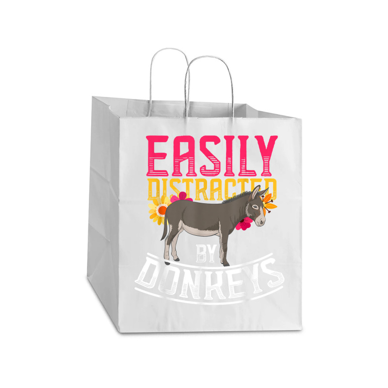 Funny Farm Animal Lover Gift Donkey Take Out Paper Bag - 14 X 10 X 15 1/2 | Artistshot