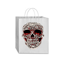 Skull T  Shirt Big Carved Red And White Skeleton Skull Head T  Shirt Traveler Paper Bag -13 X 6 X 15 3/4 | Artistshot