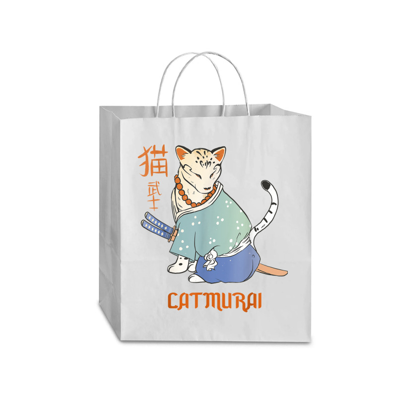 Cat Samurai Catmurai Japanese Warrior Funny Cats With Katana Traveler Paper Bag -13 X 6 X 15 3/4 | Artistshot