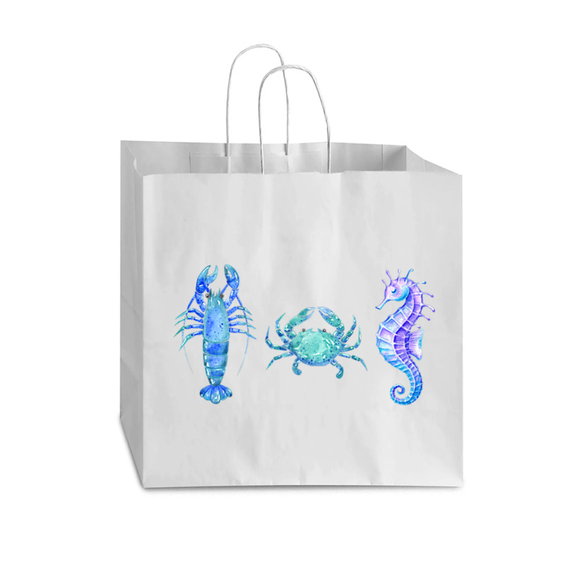 Crustaceancore Ocean Blush Crustacean Lobster Crab Seahorse Vogue Paper Bag - 16 X 6 X 12 | Artistshot