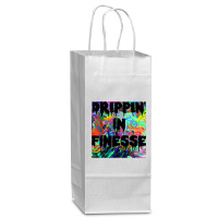 Drippin' In Finesse Colorful Bright Drip Party T Shirt Wine Paper Bag - 5 1/2 X 3 1/4 X 13 | Artistshot