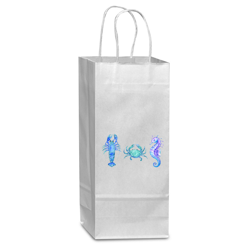 Crustaceancore Ocean Blush Crustacean Lobster Crab Seahorse Wine Paper Bag - 5 1/2 X 3 1/4 X 13 | Artistshot