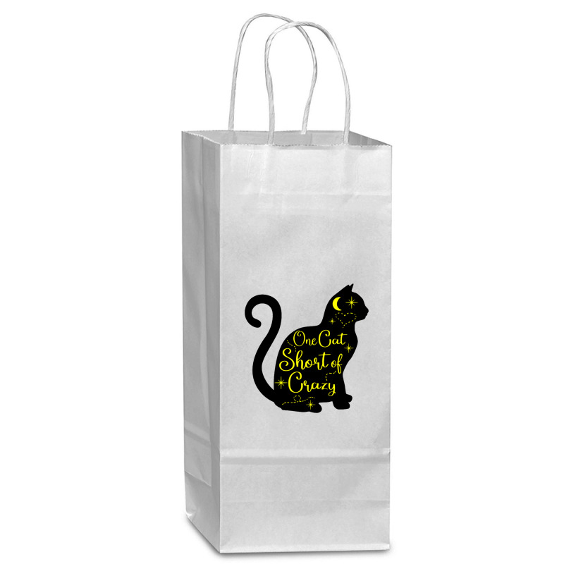 One Cat Short Of Crazy Wine Paper Bag - 5 1/2 X 3 1/4 X 13 | Artistshot