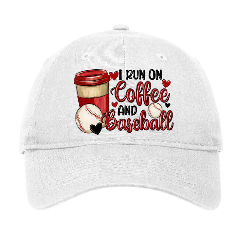 I Run On Coffee And Baseball Adjustable Cap by MaliasSmallBusiness | Artistshot