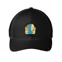 Vintage Photographic  90s Cartoons Design Character Mesh Cap | Artistshot