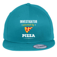 Investigator Powered By Pizza Funny Gift Flat Bill Snapback Cap | Artistshot