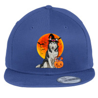 Dog Halloween Siberian Husky Jack O Lantern Pumpkin Flat Bill Snapback Cap | Artistshot