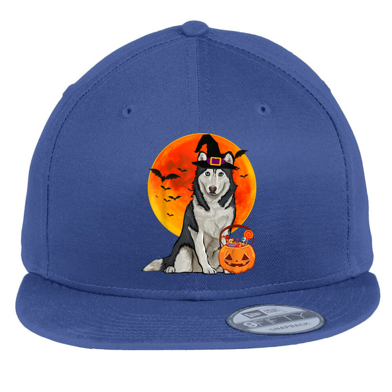 Dog Halloween Siberian Husky Jack O Lantern Pumpkin Flat Bill Snapback Cap by Brynlee-Everett | Artistshot