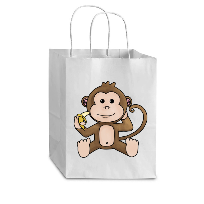 Cheeky Monkey Having A Banana Cub Paper Bag - 8 X 4 1/2 X 10 1/4 | Artistshot