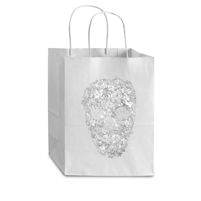 Skull Flower, Retro Floral, The Skull Flower, Skull Flower Vintage,  S Cub Paper Bag - 8 X 4 1/2 X 10 1/4 | Artistshot