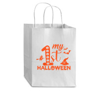 Kids Funny My First Halloween Matching Family Halloween Costume Cub Paper Bag - 8 X 4 1/2 X 10 1/4 | Artistshot