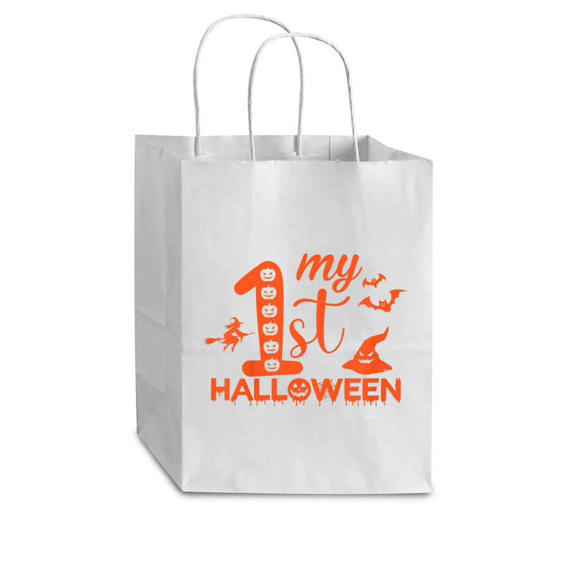 Kids Funny My First Halloween Matching Family Halloween Costume Cub Paper Bag - 8 X 4 1/2 X 10 1/4 | Artistshot