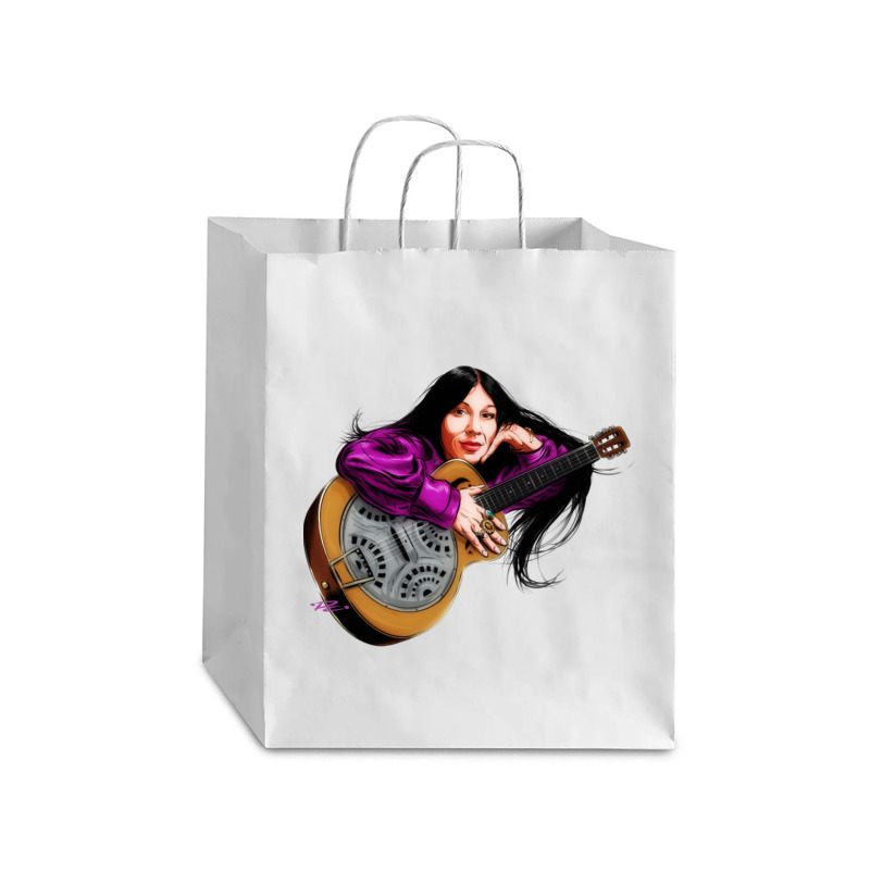 Buffy Sainte Marie - An Illustration By Paul Cemmick Debie Paper Bag - 10 X 5 X 13 | Artistshot