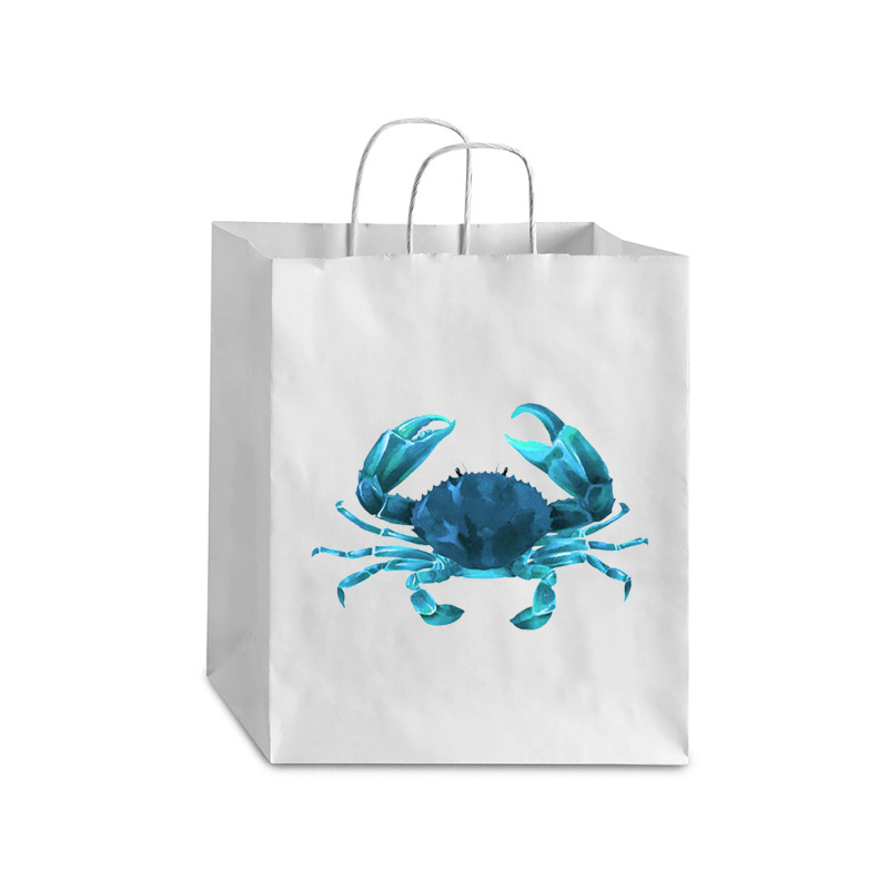 Aqua Colored Crab Debie Paper Bag - 10 X 5 X 13 | Artistshot