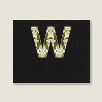 Letter W T  Shirt Letter W Monogram Olive Green Abstract Pattern Paint Landscape Canvas Print | Artistshot