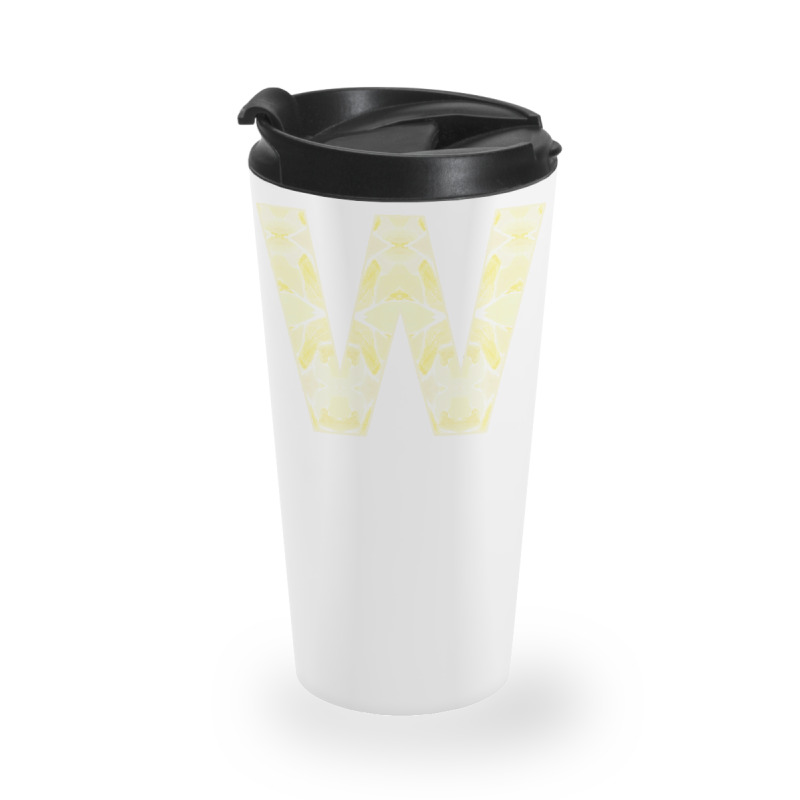 Letter W T  Shirt Letter W Monogram Olive Green Abstract Pattern Paint Travel Mug | Artistshot