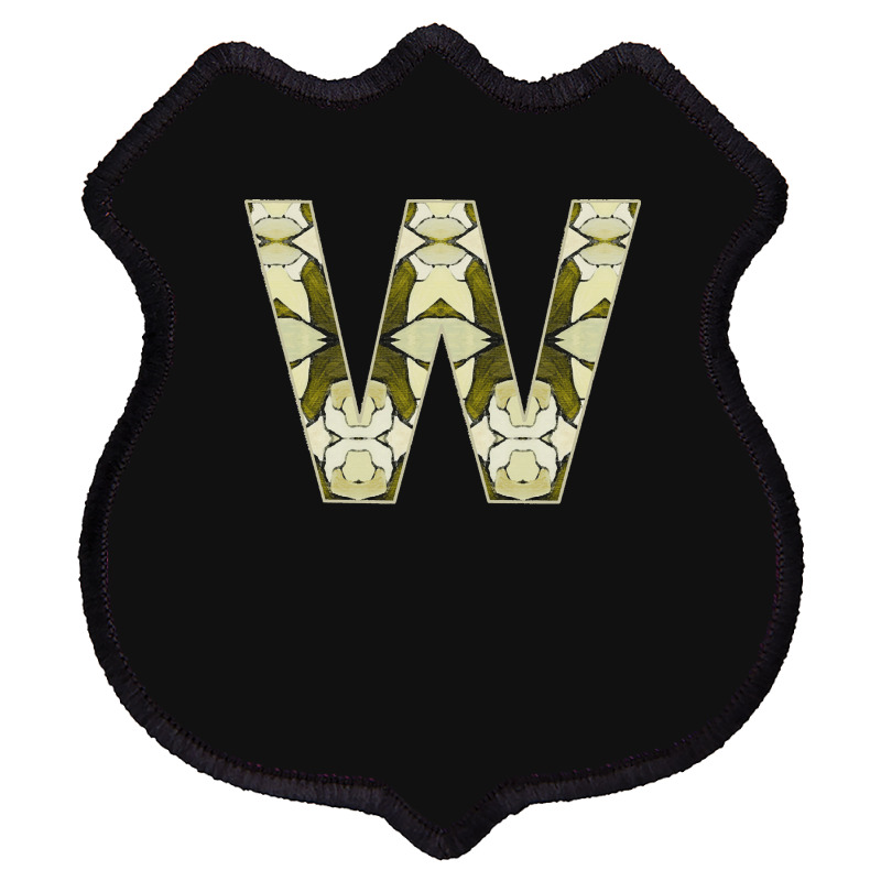 Letter W T  Shirt Letter W Monogram Olive Green Abstract Pattern Paint Shield Patch | Artistshot