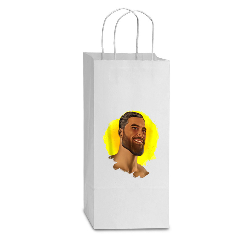 Funny Gigachad Meme Giga Chad Alpha Male Sigma Male Memes Tank Top Double Wine Paper Bag - 6 1/2 X 3 1/2 X 12 3/8 | Artistshot