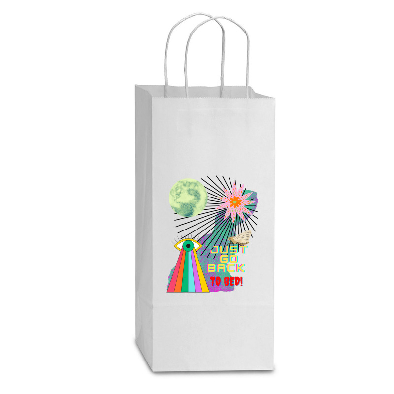 Just Go Back To Bed Double Wine Paper Bag - 6 1/2 X 3 1/2 X 12 3/8 | Artistshot