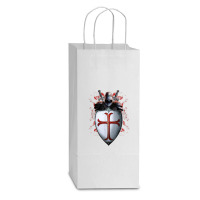 Knights Templar Flag Helmet Cross Sword Gift Double Wine Paper Bag - 6 1/2 X 3 1/2 X 12 3/8 | Artistshot