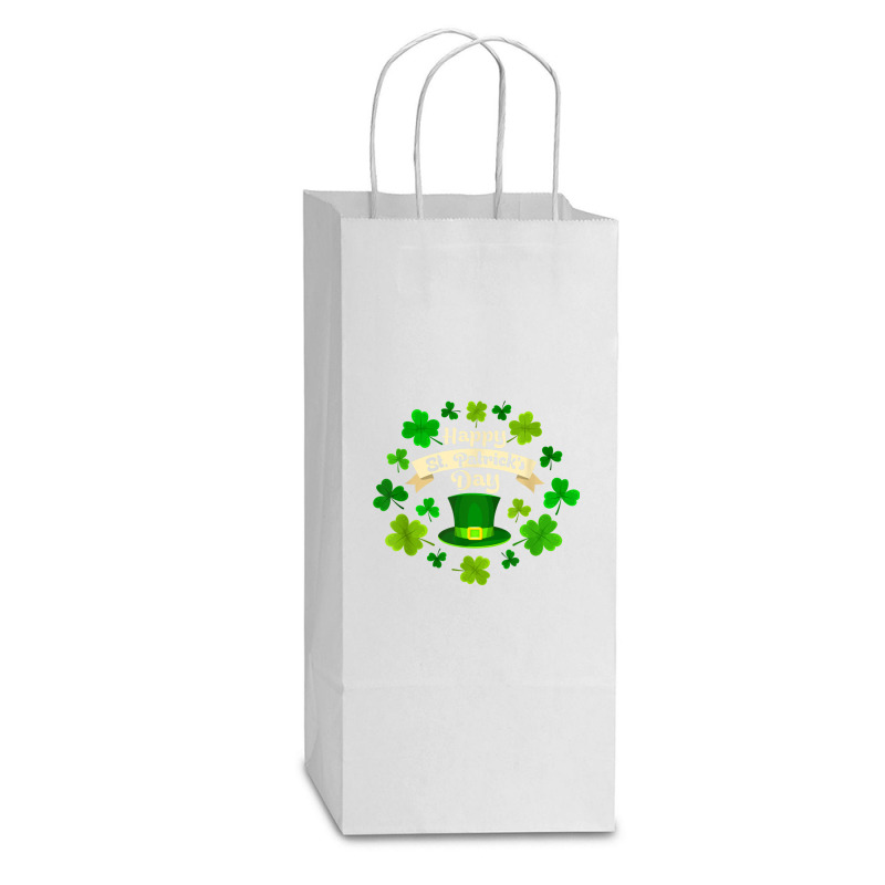 Happy St. Patrick's Day  Funny St Patricks Day T Shirt Double Wine Paper Bag - 6 1/2 X 3 1/2 X 12 3/8 | Artistshot