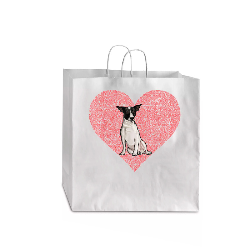 Rat Terrier Valentines Day Dog Love Fingerprint Jumbo Paper Bag - 18 x 7 x 18 3/4 by cm-arts | Artistshot