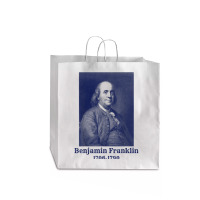 Ben Franklin T Shirt. Vintage Founding Father Tee Jumbo Paper Bag - 18 X 7 X 18 3/4 | Artistshot