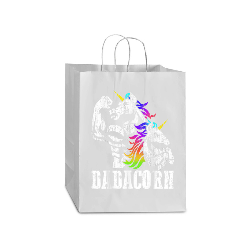 Dadacorn Fathers Day Gift For Dad Of Unicorn Daughter Mart Paper Bag -13 X 7 X 17 | Artistshot